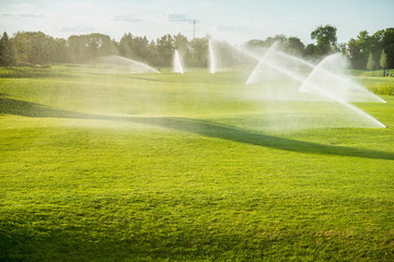 Green golf courses watered special devices