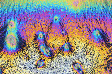 Colorful micro crystals in polarized light