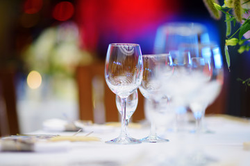 Table set for an event party or wedding reception
