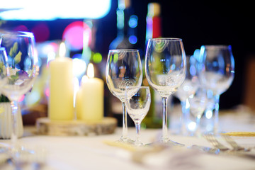Table set for an event party or wedding reception
