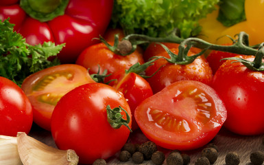 fresh vegetables on a wooden table