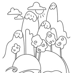 Mountain landscape vector cartoon