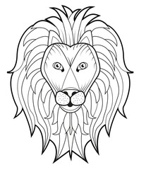 Lion's head isolated on white vector, testa di leone isolata su sfondo bianco vettoriale