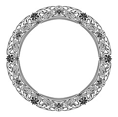 Art nouveau style round frame