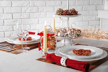 Beautiful Christmas table setting