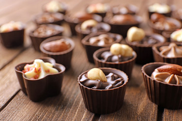 Chocolate sweets closeup