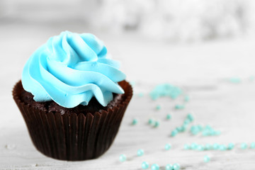 Cupcakes on wooden table