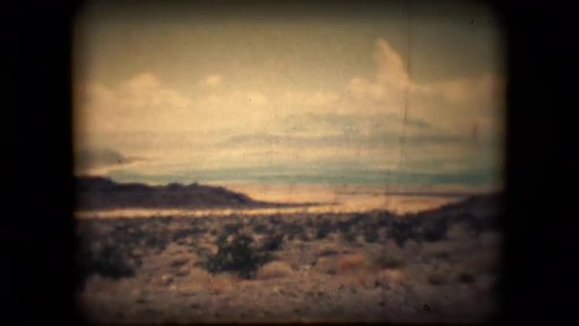 View of the Nevada desert outside Las Vegas in the mid 1960's