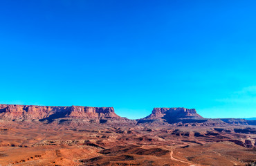 Fototapeta na wymiar Utah-Canyonlands National Park-Island in the Sky District-White Rim Road. This image was captured at sunrise on the Green River.