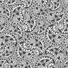 Hand drawn seamless Paisley pattern. Doodle style