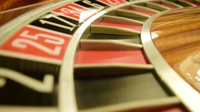 roulette wheel spinning clockwise rotation in a casino in Romania