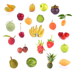 Mixed Fruit on white background