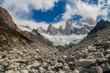 Fototapeta na wymiar Countryside of National Park Los Glaciares, Argentina. Fitz Roy mountain in background.