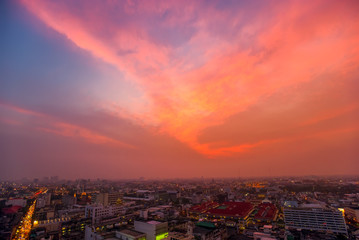 Fototapeta na wymiar Beautiful Cityscape Sunset at Bangkok, Thailand