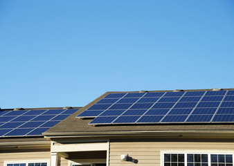 Naklejka premium solar panel on the roof