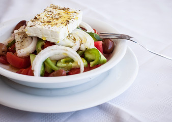 Vegetable salad with cheese