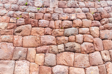 Detail of ancient Inca's wall near Pisac village, Peru