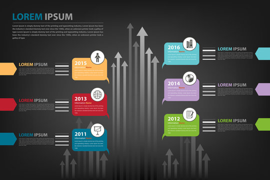 Milestone timeline infographic in vector eps10 black and white theme