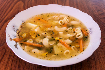 Pasta soup in Peru