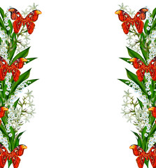 blue flowers campanula isolated on white background