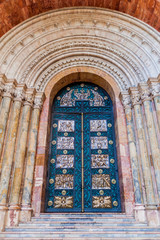 New Cathedral (Catedral de la Inmaculada Concepcion) entrance gate, Cuenca, Ecuador