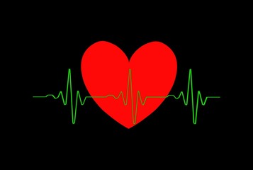 heart with cardiogram