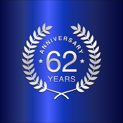 Simple Wreath Anniversary Silver Vector Logo Year 100