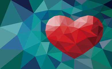 polygonal heart - 98935740