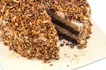 chocolate cake with almond nut