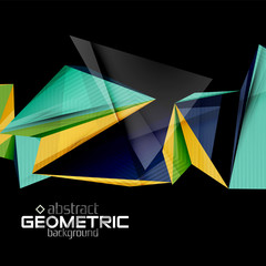 Vector color geometric shapes on black background