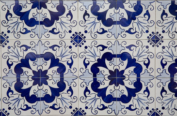 Detail of some typical portuguese tiles