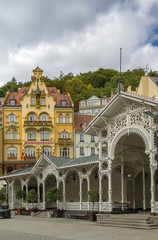 city centre of Karlovy Vary,Czech Republic