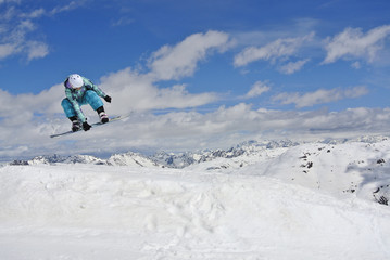Naklejka na ściany i meble Trik snowboardowy. Livigno. Italy