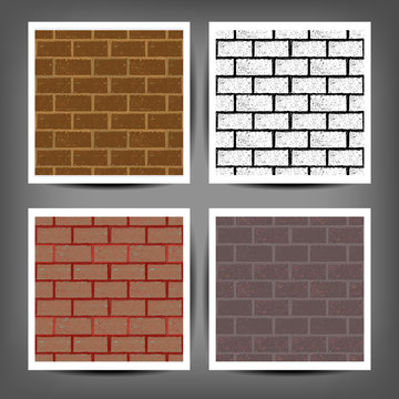 Different color brick textures collection