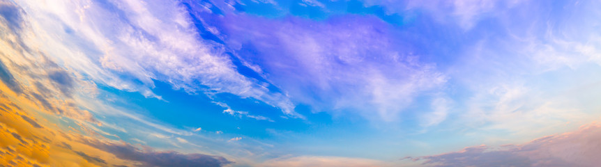 Panorama Effect - Beautiful of blue sky with cloud