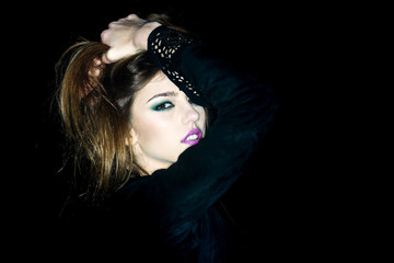 Sensual woman at night