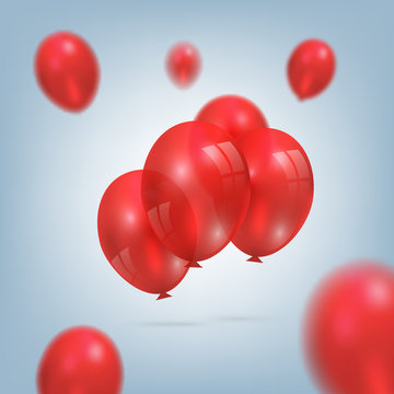 An Illustration Of A Set Of Red Birthday Or Party Balloons