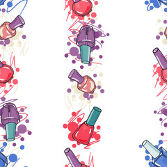 Seamless pattern with nail polish