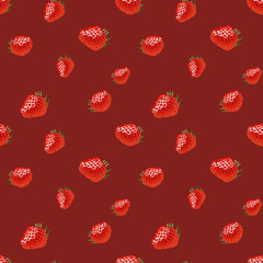 Seamless pattern with strawberry
