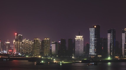 Fototapeta na wymiar Panoramic view of Nanchang City, the capital of Jianxi Province in China, at night