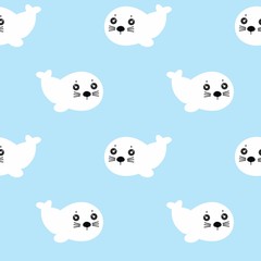 seamless vector background with sea lions