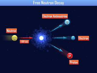 Naklejka premium Free Neutron Decay