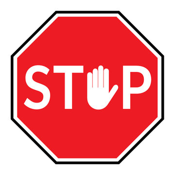 stop sign on white backgroun