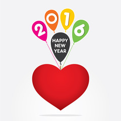 healthy and loving new year 2016 greeting design vector
