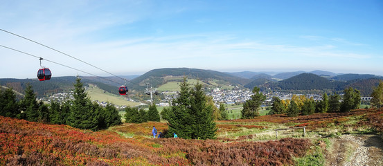 Panorama of Willingen in the Sauerland region (Germany)