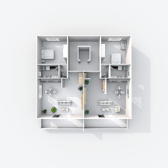 3d Architectural model of home apartment