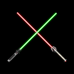 Crossed light swords