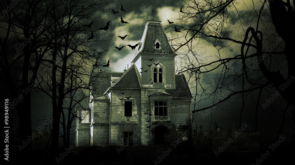 Wall mural haunted house