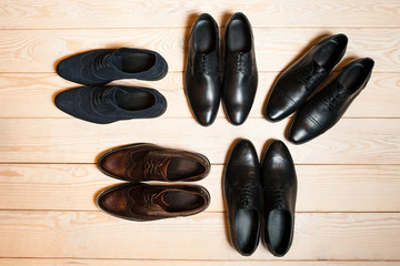Several new pair of leather shoes