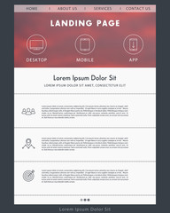 Landing page concept, website design template, web page layout, one page website template, vector illustration